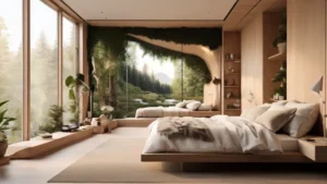 A_bedroom_with_a_builtin_sound_system_playing_nature