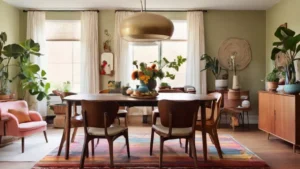 A_mixandmatch_dining_room_with_vintage_furniture_moder
