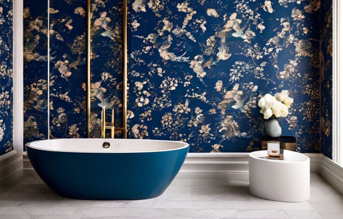 Images of bathrooms with bold wallpaper could help to illustrate this trend. Consider close-up shots of the wallpaper itself, or wider shots that show how it fits into the overall design