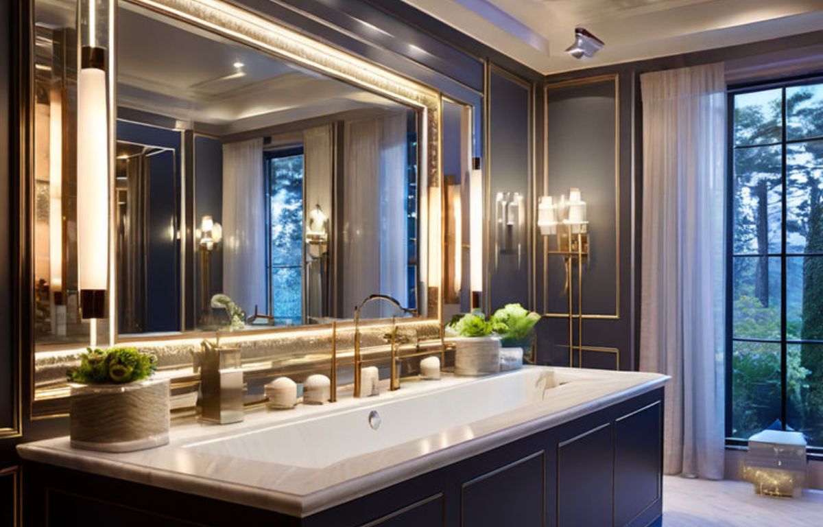 Images of bathrooms with statement lighting could help to illustrate this trend. Consider close-up shots of the lighting fixtures themselves, or wider shots that show how they fit into the overall design