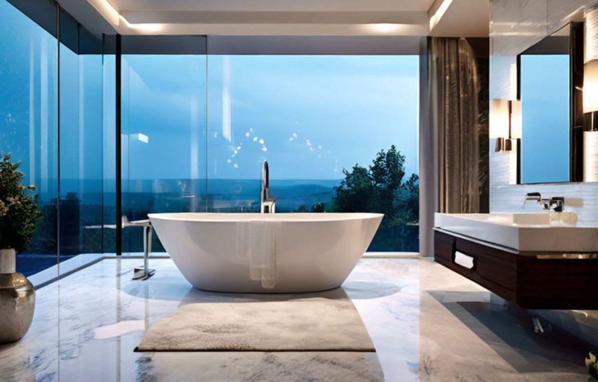 Images of rainfall showerheads, freestanding tubs, and heated floors could help to convey the luxury and relaxation associated with this trend. Consider close-up shots of these features, or wider shots that show them in context